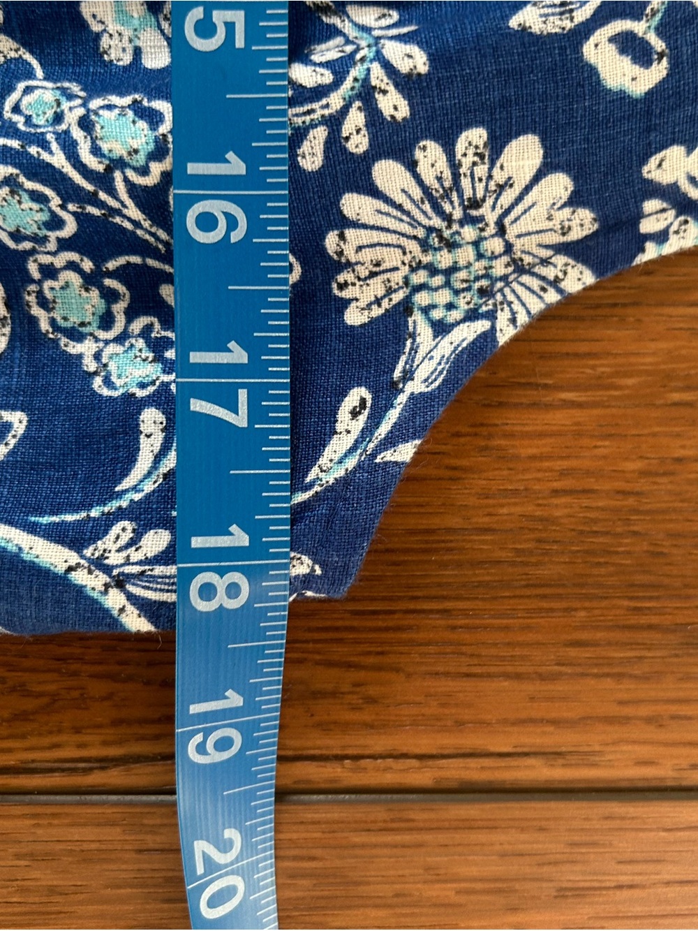 J. Jill Love Linen Resort Wear Floral White & Blue Shift Sleeveless Mini Dress, - Picture 6 of 7
